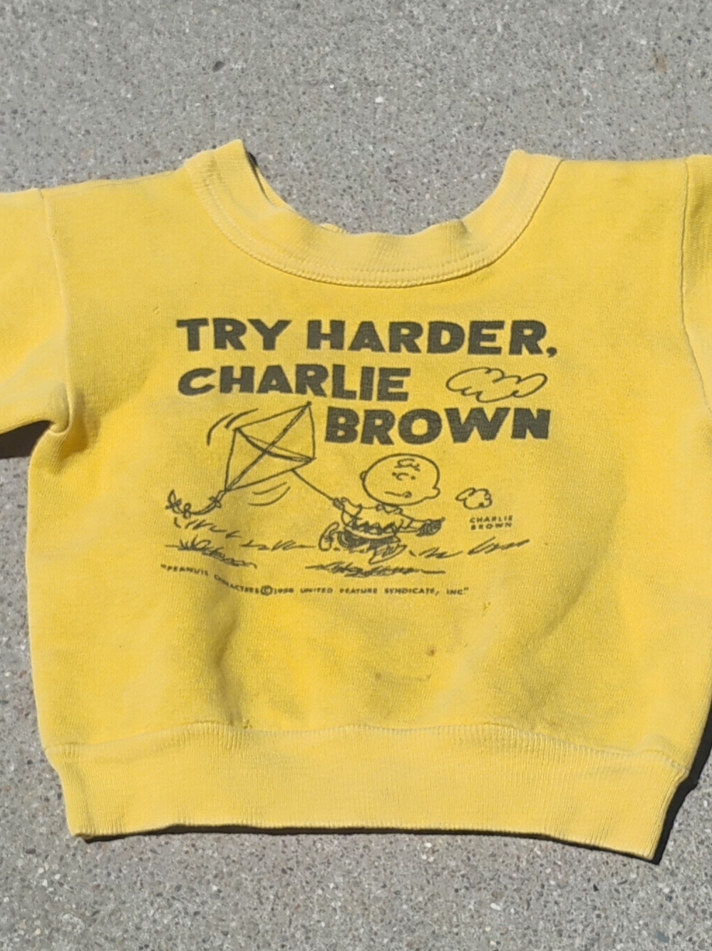Vintage Charlie Brown 1950s Kids Sweater Size 8 Small Peanuts